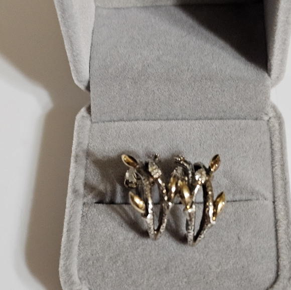 Stephen Dweck Genuine Diamond Earrings 14k/925 - Picture 2 of 5